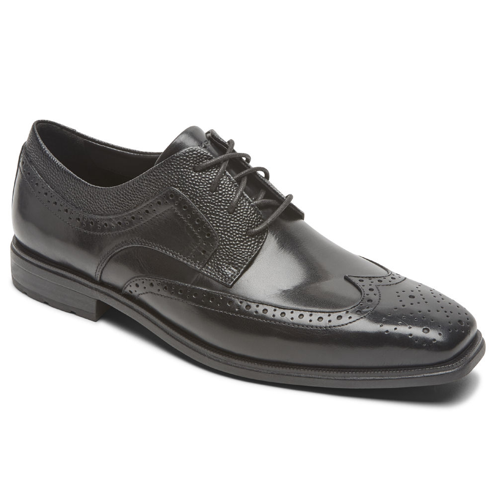 Zapatos De Vestir Rockport Hombre Mexico - Dres Sports Business 2 Wingtip Negros - IREBD7548